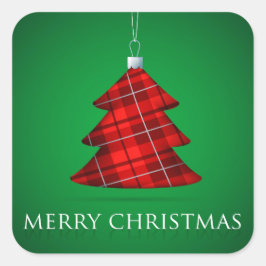 Adesivo Quadrado Tartan Christmas bauble