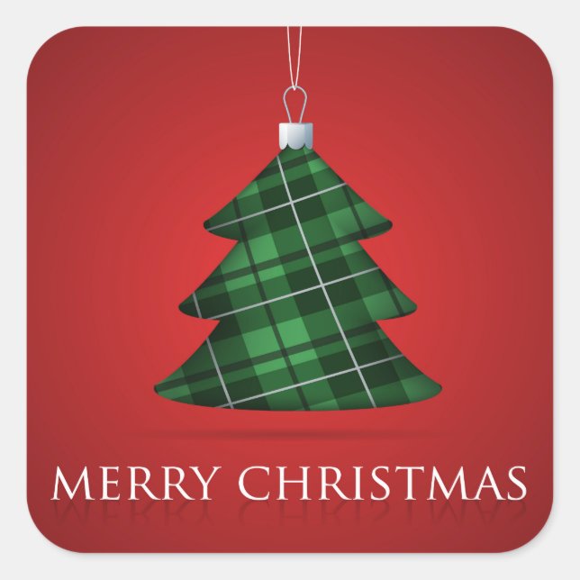 Adesivo Quadrado Tartan Christmas bauble (Frente)