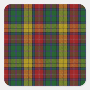 Adesivo Quadrado Tartan da família do clã de Buchanan