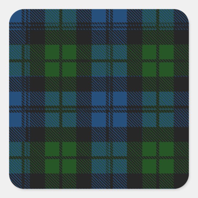 Adesivo Quadrado Tartan das forças armadas de Campbell do clã (Frente)
