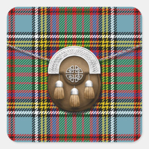 Adesivo Quadrado Tartan e Sporran de Anderson do clã
