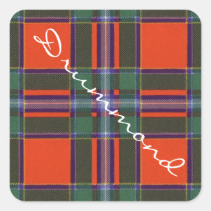 Adesivo Quadrado Tartan escocês do clã de Drummond - xadrez