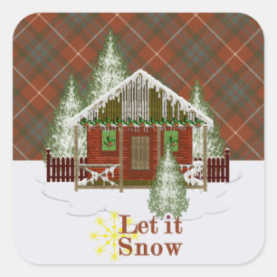 Adesivo Quadrado Tartan escocês original resistido vermelho de