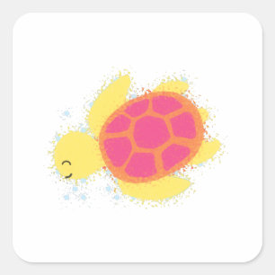 Adesivo Quadrado Tartaruga do Mar Cento