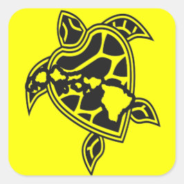 Adesivo Quadrado Tartaruga do Mar Verde do Havaí