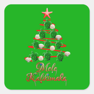 Adesivo Quadrado Tartarugas marinhas Mele Kalikimaka