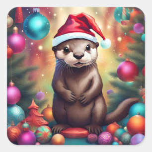 Adesivo Quadrado Tarte de Natal Adorável