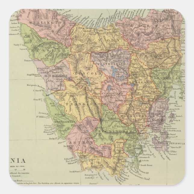 Adesivo Quadrado Tasmânia, Fiji (Frente)