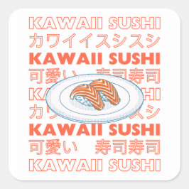Adesivo Quadrado Taste of Japan Text & Sushi