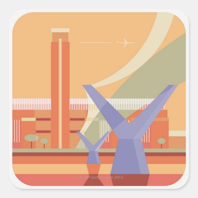 Adesivo Quadrado Tate Gallery e Millennium Bridge (Frente)