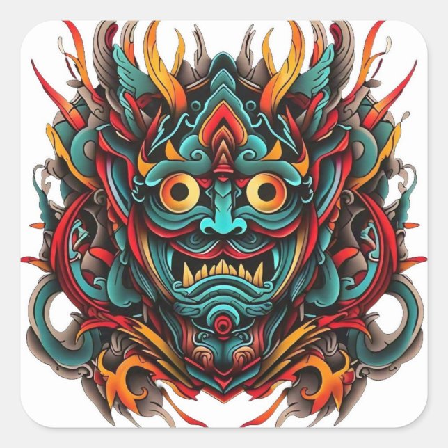 Adesivo Quadrado Tatuagem Kanera (Frente)