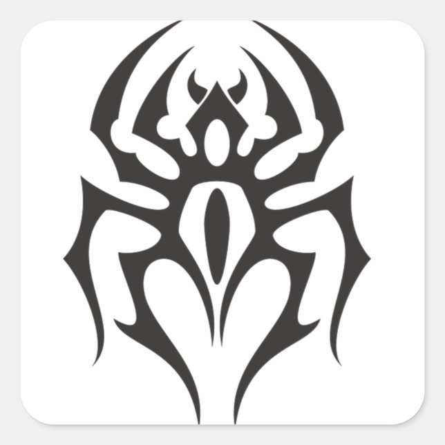 Adesivo Quadrado Tatuagem Tribal Aranha (Frente)