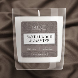 Adesivo Quadrado Taupe Beige Boho Wax Melts Candle Jar Product