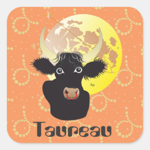 Adesivo Quadrado Taureau 21 avril 20 Autocollants Mai au