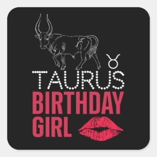Adesivo Quadrado Taurus Birthday Girl