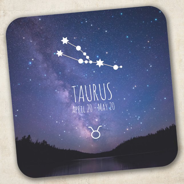 Adesivo Quadrado Taurus | Constelação Zodiac Personalizada (Criador carregado)