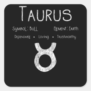 Adesivo Quadrado Taurus Horoscope Astrology Star Sinal de Astrologi