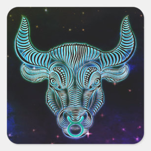 Adesivo Quadrado taurus, os autocolantes zodiacos
