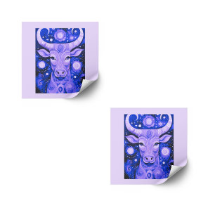 Adesivo Quadrado Taurus Stickers: Conjunto roxo de touro