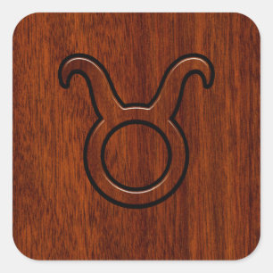 Adesivo Quadrado Taurus Zodiac - Sinal de Mahogany