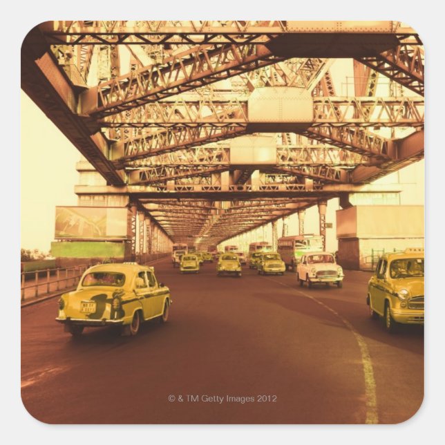Adesivo Quadrado Taxi está em uma ponte (Frente)