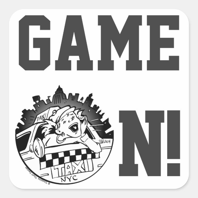 Adesivo Quadrado Taxi Girl