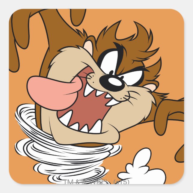 Adesivo Quadrado TAZ™ Whirling Tornado (Frente)