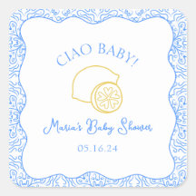 Tchau, bebê! Chá de fraldas italiano Lemon Blue