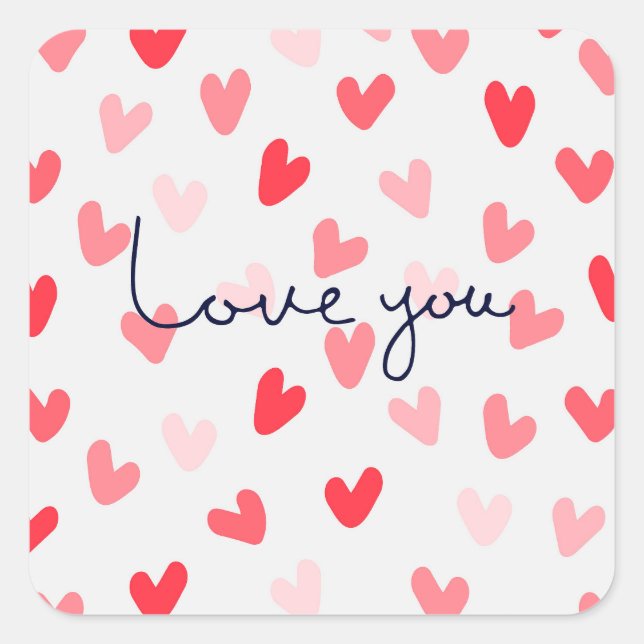 Adesivo Quadrado Te Amo (Frente)