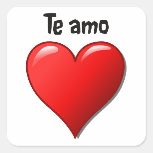 Adesivo Quadrado Te amo - Eu te amo no espanhol