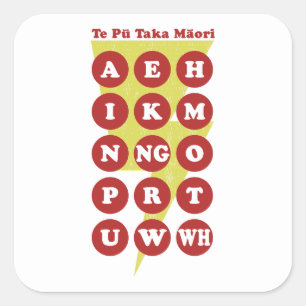 Adesivo Quadrado Te Pu Taka Maori Alphabet