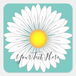Adesivo Quadrado Teal Bonito Little Daisy