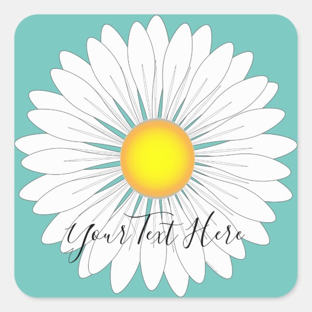 Adesivo Quadrado Teal Bonito Little Daisy (Frente)