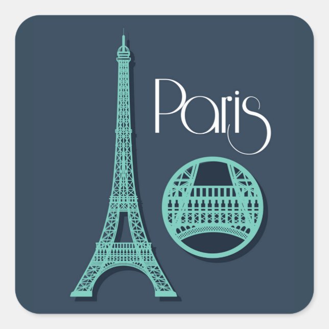 Adesivo Quadrado Teal de Paris (Frente)