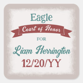 Adesivo Quadrado Teal Green, Burgundy Celebration Sticker