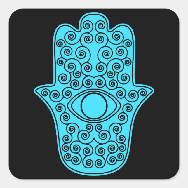 Adesivo Quadrado Teal Hamsa-Hand de Miriam-Hand de Fatima.png (Frente)
