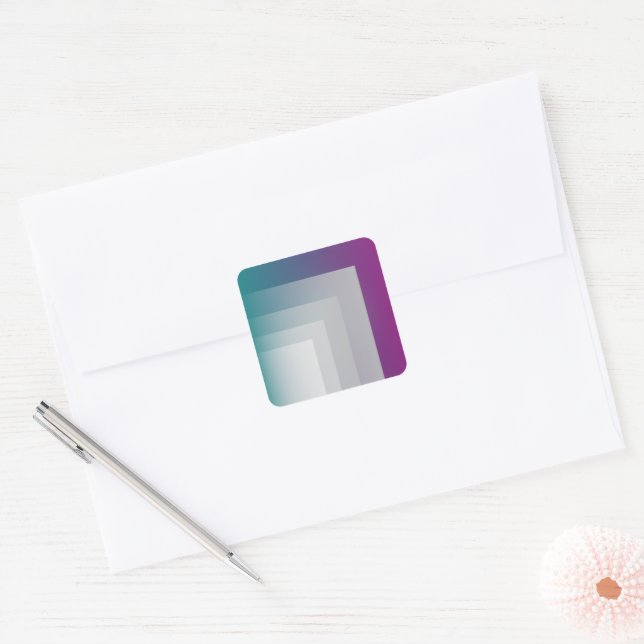 Adesivo Quadrado Teal magenta gray (Envelope)