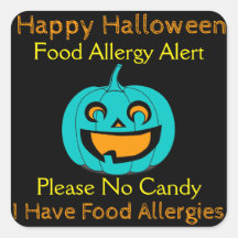 Teal Pumpkin Comida de Halloween Alergias Stickers