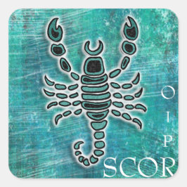 Adesivo Quadrado Teal Scorpio
