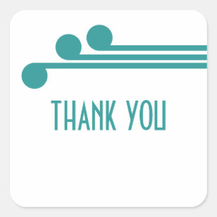 Adesivo Quadrado Teal Simple Deco Chic Obrigado Stickers