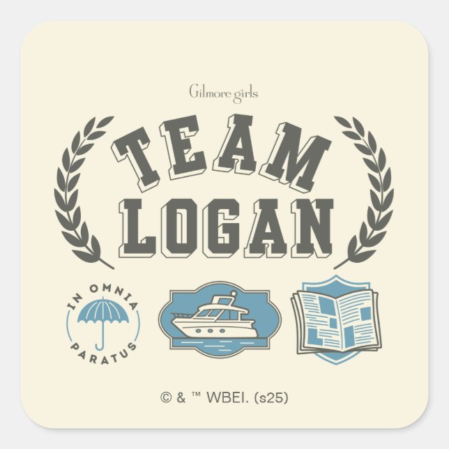 Adesivo Quadrado Team Logan Gilmore Girls Design (Frente)