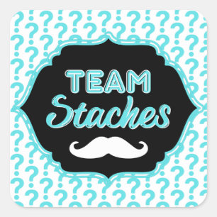 Adesivo Quadrado TEAM Staches Blue Gender Reveker