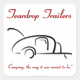 Adesivo Quadrado Teardrop Trailers Versão Vermelha