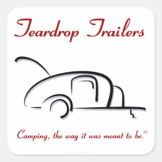 Adesivo Quadrado Teardrop Trailers Versão Vermelha