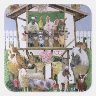 Adesivo Quadrado Teatro animal