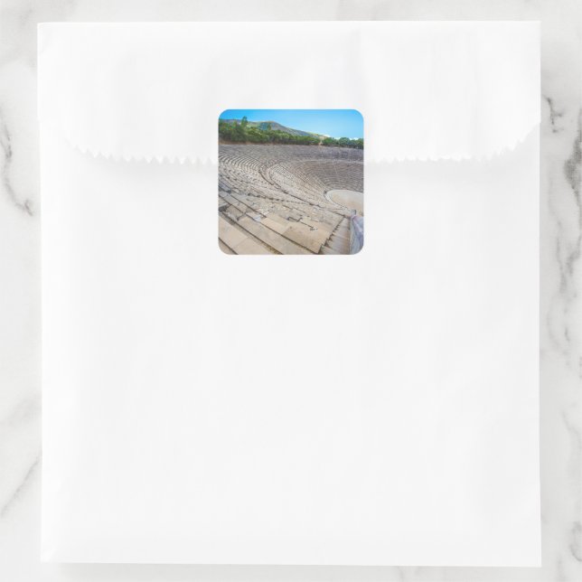 Adesivo Quadrado Teatro antigo em Epidaurus, Argolida, Grécia (Bolsa)