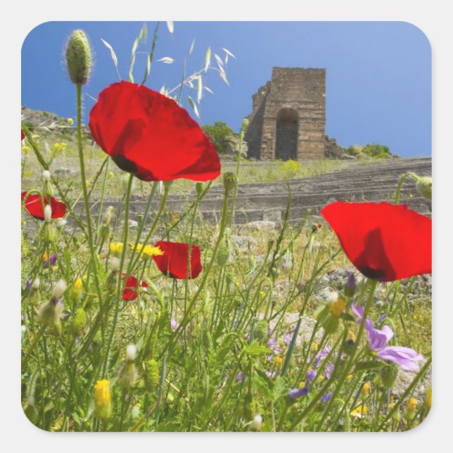 Adesivo Quadrado Teatro antigo na Acrópole de Pérgamo (Frente)