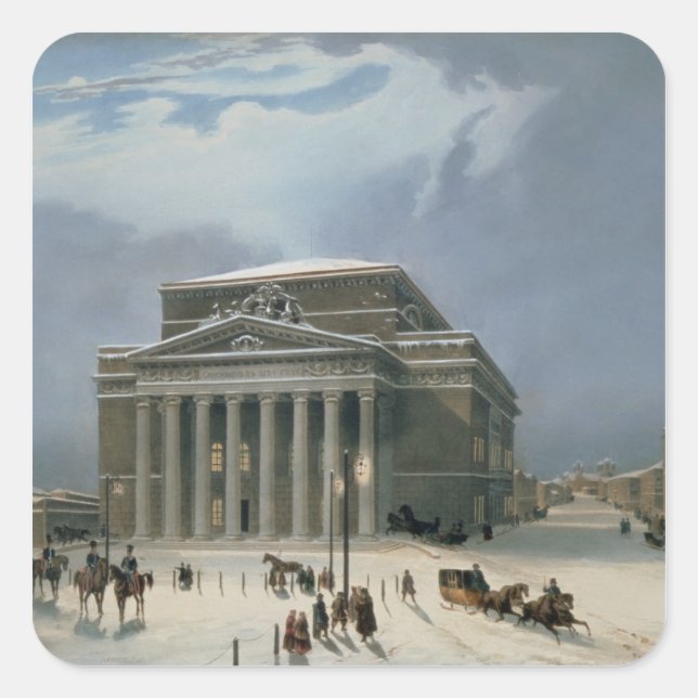 Adesivo Quadrado Teatro Bolshoi em Moscou (Frente)