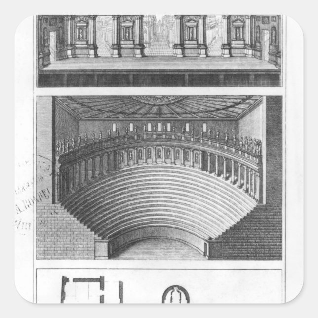 Adesivo Quadrado Teatro de Olimpiadas em Vicenza (Frente)