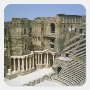 Adesivo Quadrado Teatro romano em Bosra, Síria